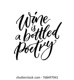 Wine Bottled Poetry Inspirational Quote About Stock Vector (Royalty ...