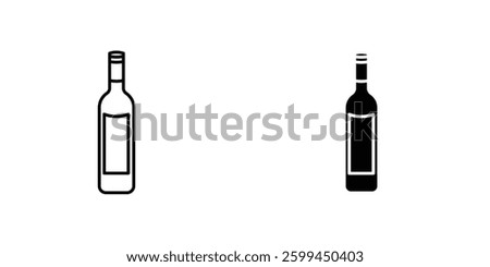 Wine bottleicons for ui. vector illustration