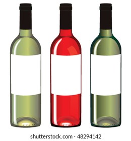 wine bottles with blank label