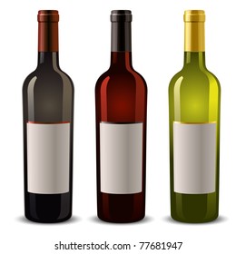 wine bottles with blank label