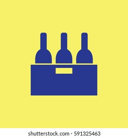 Wine bottles box icon