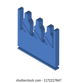 Wine bottles in a box isometric left top view 3D icon