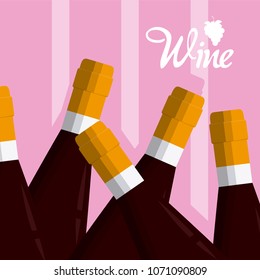 Wine bottles cartoons