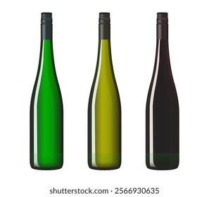 Wine bottles classic shape vector image