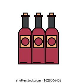 wine bottles drink isolated icon vector illustration design
