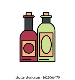wine bottles drink isolated icon vector illustration design