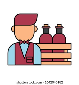 wine bottles drink isolated icon vector illustration design