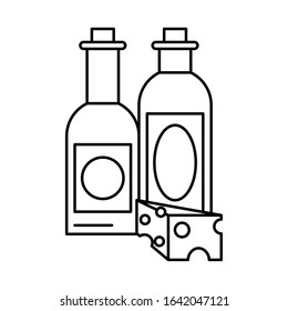 wine bottles drink isolated icon vector illustration design