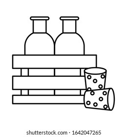 wine bottles drink isolated icon vector illustration design