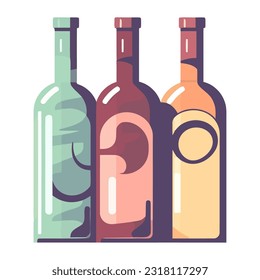 wine bottles drink isolated icon