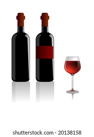 wine bottles and glass
