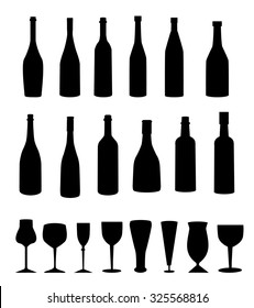 Wine Bottles & Wine Glasses
 