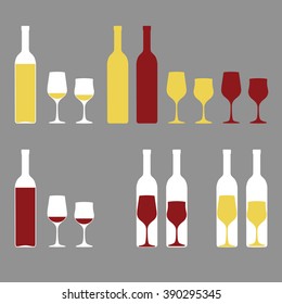 Wine bottles and glasses
