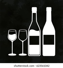 wine bottles and glassware image