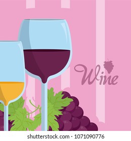 Wine bottles with grapes
