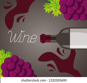 wine bottles grapes splashes