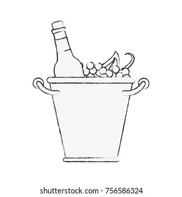 Wine bottles in ice bucket