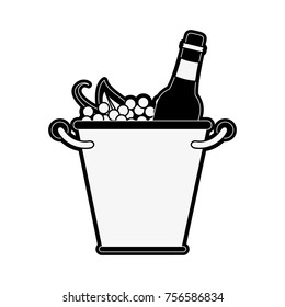 Wine bottles in ice bucket