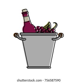 Wine bottles in ice bucket