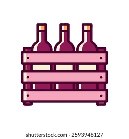 Wine bottles icon celebration drink festive