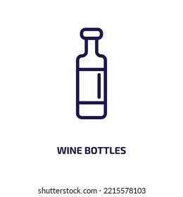 wine bottles icon from drinks collection. Thin linear wine bottles, alcohol, glass outline icon isolated on white background. Line vector wine bottles sign, symbol for web and mobile
