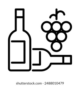 Botellas de vino icono. Icono de línea simple. Aislar sobre fondo blanco.