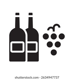 Wine bottles icon. Simple line icon. Isolate on white background.