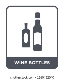 wine bottles icon vector on white background, wine bottles simple element illustration