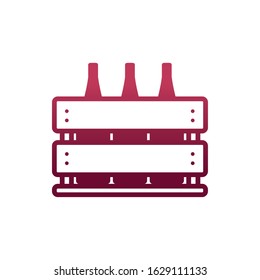 Wine bottles inside box design, Winery alcohol drink beverage restaurant and celebration theme Vector illustration