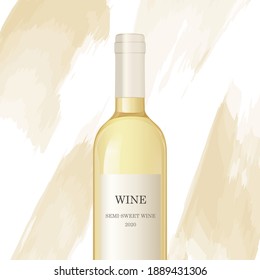 Wine bottles isolated on white background. Wine bottle, made in a realistic style. Alcoholic drink. White wine. Vector illustration