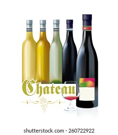 wine bottles for label design