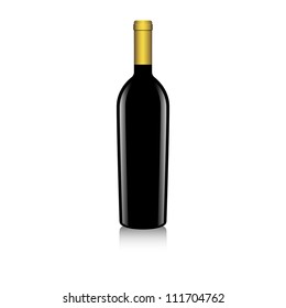 Wine bottles on white background. Vector