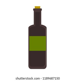 wine bottles on white background. vector illustration.