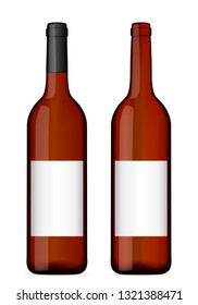 Wine bottles on a white background. Vector illustration.