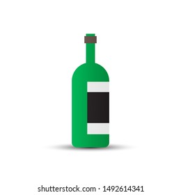 wine bottles on white background, icon vector illustration for web and app