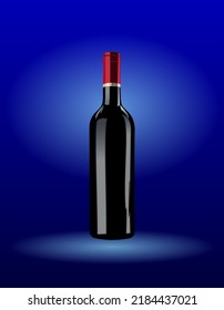 wine bottles on white background