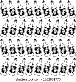 Wine bottles pattern. Vector stock illustration.