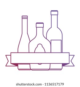 wine bottles and ribbon