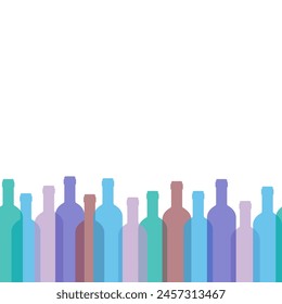 Weinflaschen nahtloses Muster. Farbenfroher Weinhintergrund. Vektorillustration