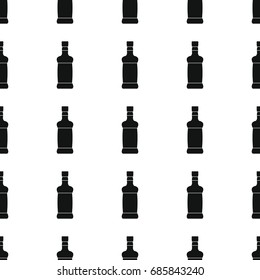 Wine bottles seamless pattern vector illustration background. Black silhouette alcohol stylish texture.  