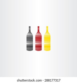 wine bottles stylized icons design