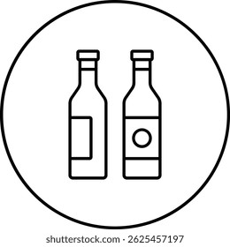 Icono de Vector de botellas de vino. Se puede utilizar para aplicaciones de impresión, móviles y de Web.