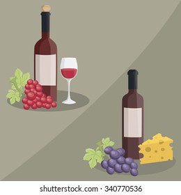 Wine bottles.Vector illustration