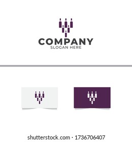 Wine Bowling Logo Design Vector Template