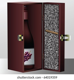 wine box, abstract vector art illustration