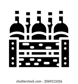 wine box glyph icon vector. wine box sign. isolated contour symbol black illustration