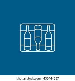 Wine Box Icon On Blue Background