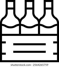 wine box icon. Thin linear style design isolated on white background