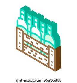 wine box isometric icon vector. sign. isolated symbol illustration