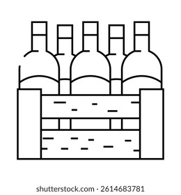 wine box line icon vector. wine box sign. isolated contour symbol black illustration